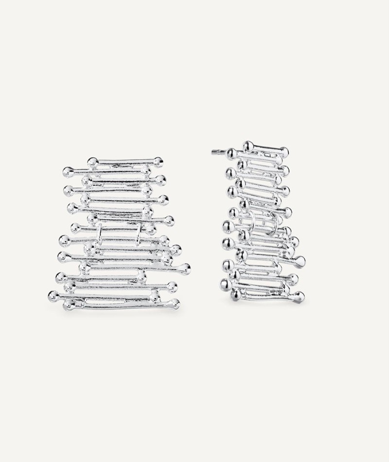 Earrings Redosa collection Esenciales Silver plated long strips