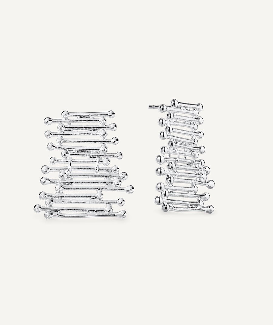 Earrings Redosa collection Esenciales Silver plated long strips