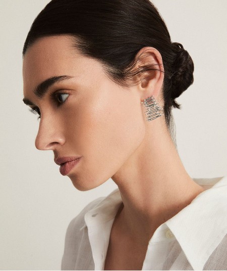 Earrings Redosa collection Esenciales Silver plated long strips