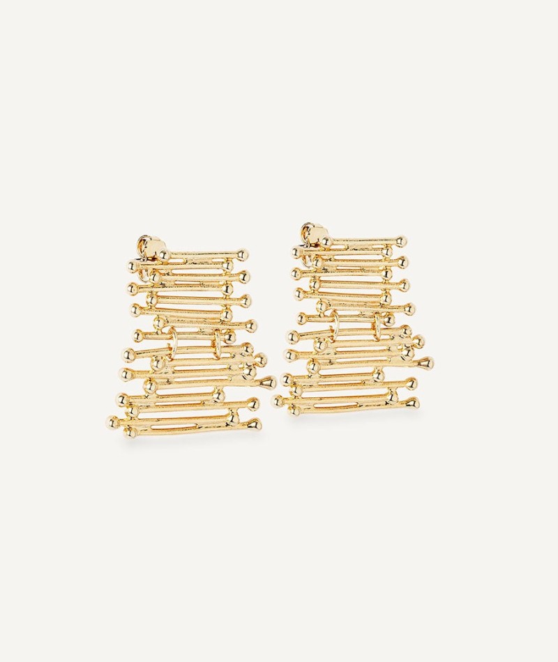 Pendientes Redosa Chapado Oro 18 Kt largo tiras