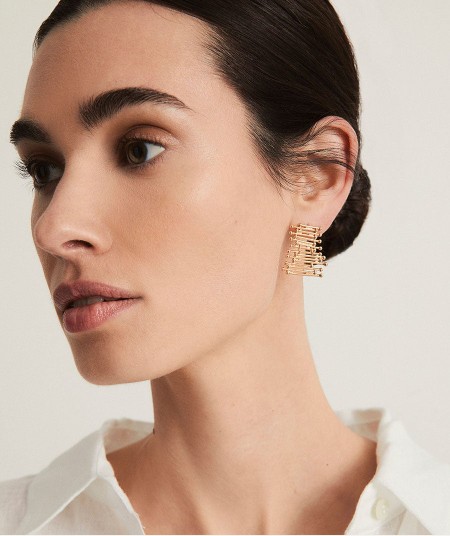 Earrings Redosa  18 Kt Gold Plated long strips