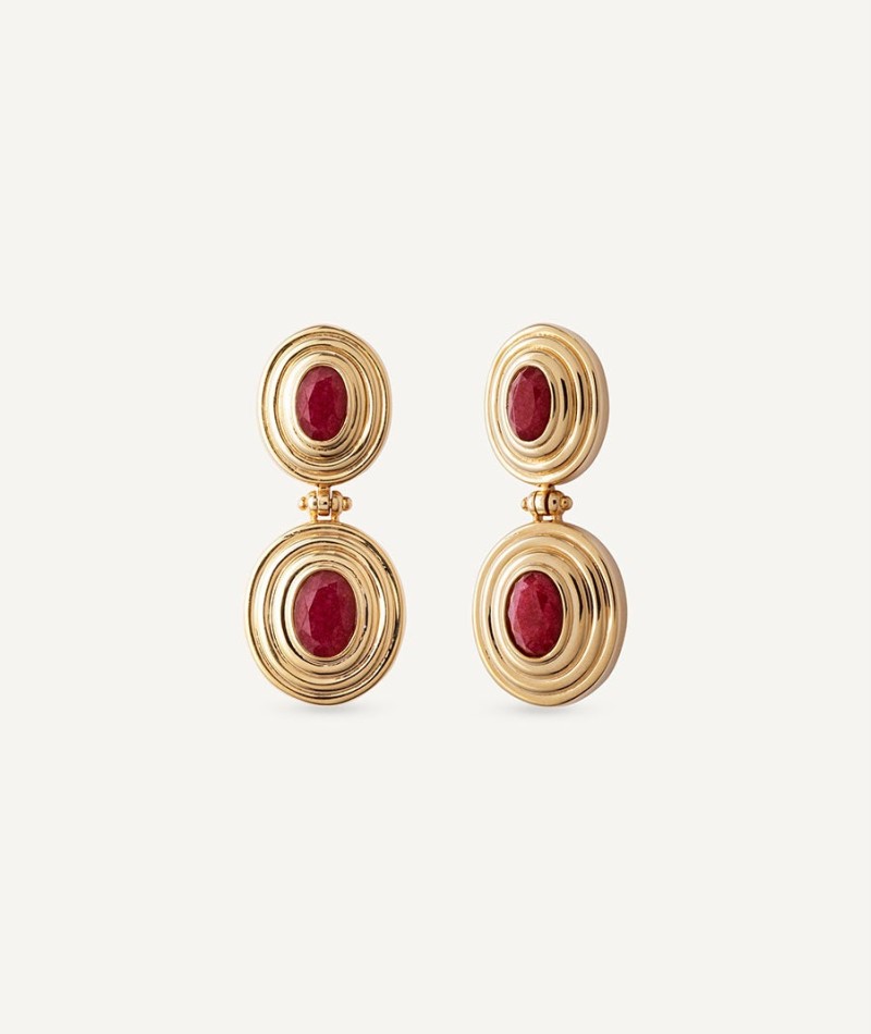 Earrings Juanita with Burgundy Agate