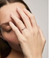 White gold ring with a single diamond
