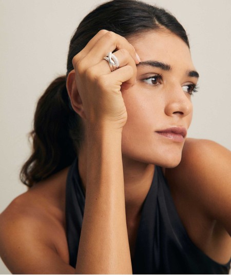 Anillo Luz tiras con circonitas