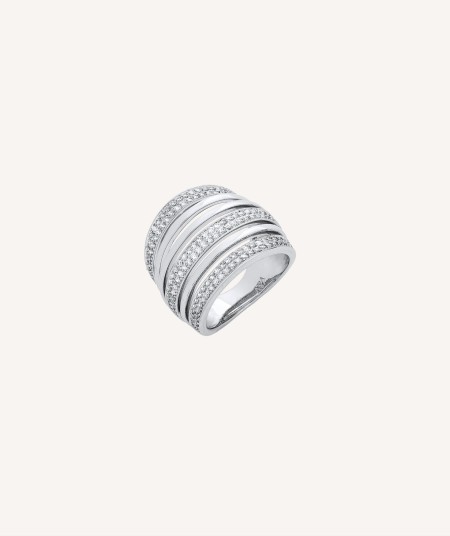Ring Irene silver plated strips with circumlides