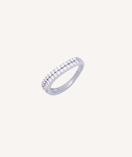 Ring Margarita 925 silver platinum plated cubic zirconias