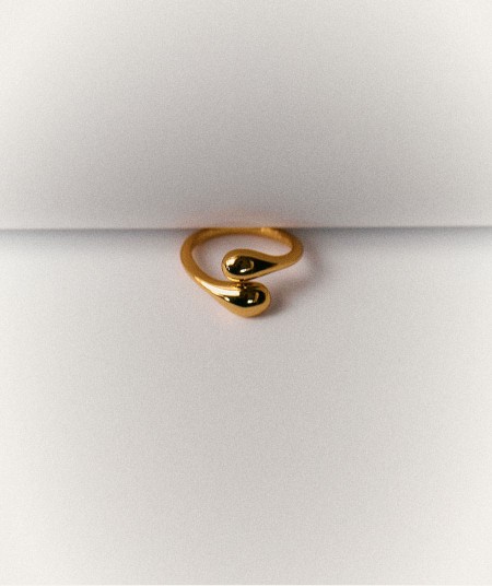 Anillo Drop abierto doble gota