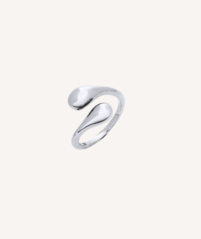 Anillo Drop abierto doble gota