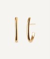 Gold oval half-hoop earrings