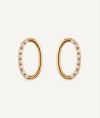 Pendientes de diamantes y oro oval
