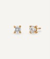 Diamond and gold solitaire earrings