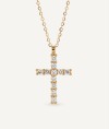Diamond and gold cross necklace