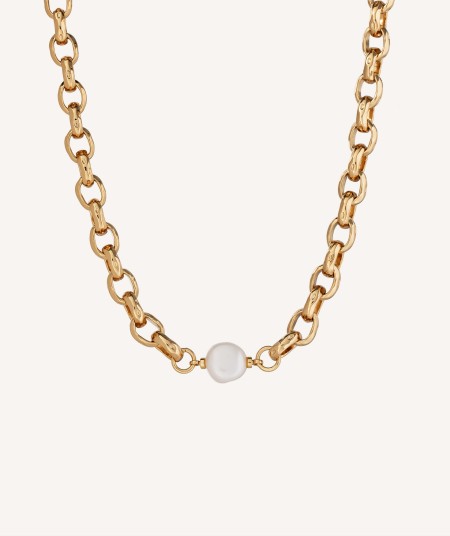 Collar Marina eslabones perla cultivada