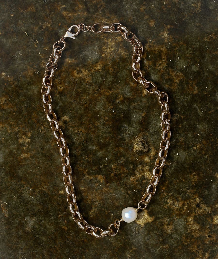 Collar Marina eslabones perla cultivada