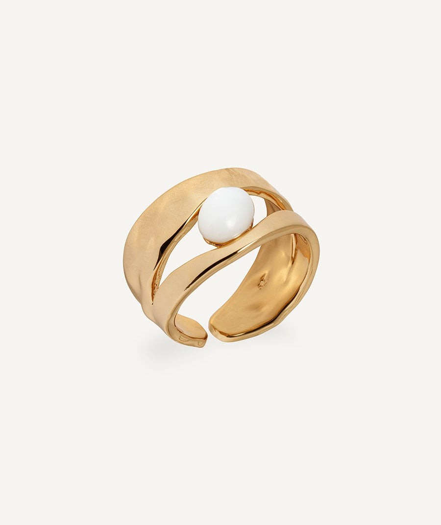 Anillo Reflexe con madreperla blanca
