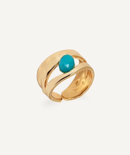 Anillo Illeta con Ágata turquesa