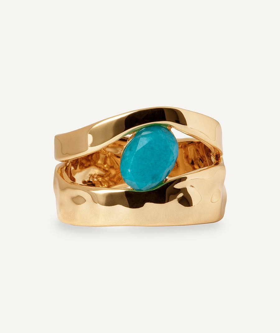 Anillo Illeta con Ágata turquesa
