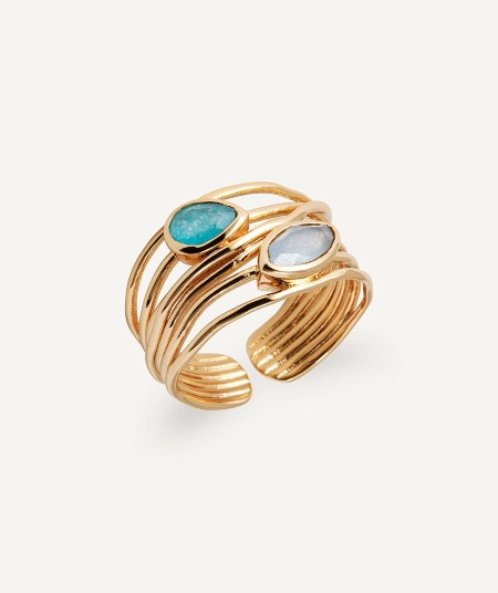Anillo Aqua Piedras Naturales 