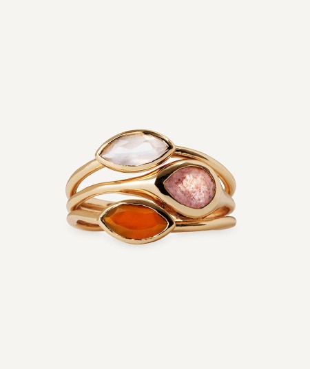 Terra Ring with Quartz and Carnelian