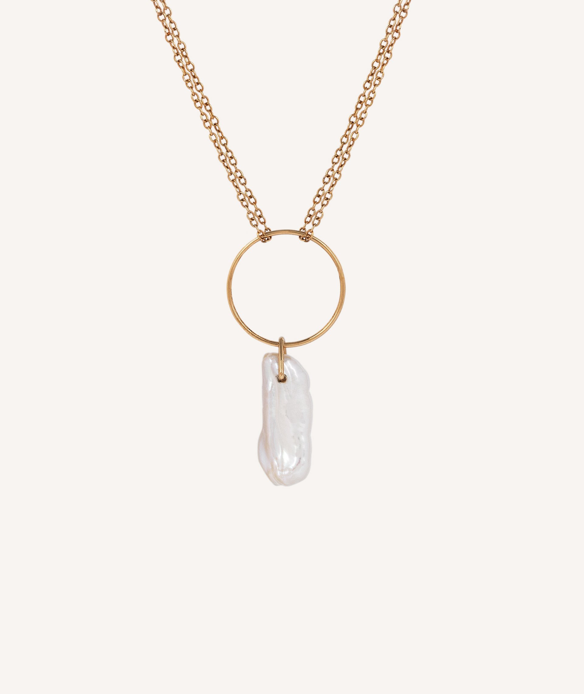 Collar Macarena aro con perla irregular