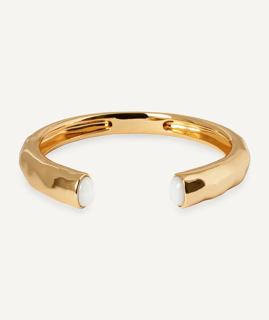 Bracelet rigid Reflexe with White Mother of Pearl