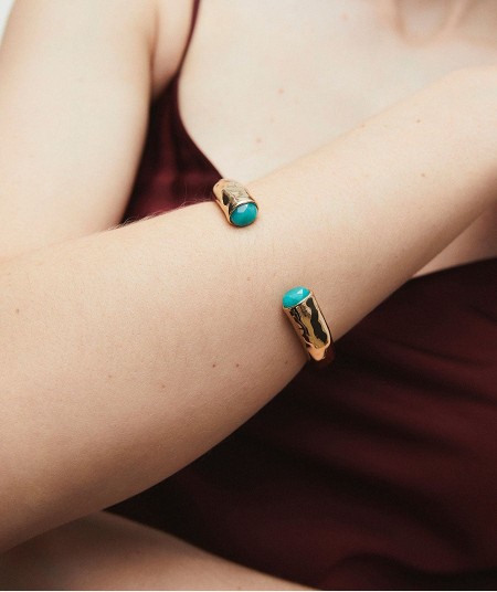 Bracelet rigid Illeta with Turquoise Agate