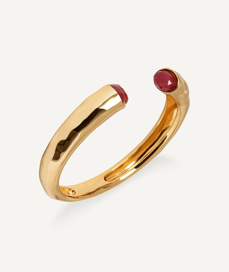 Brazalete rígido Salada con Ágata roja