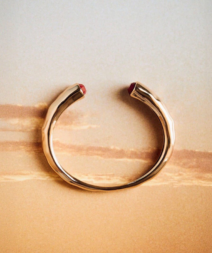 Bracelet rigid Salada with Red Agate