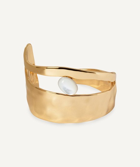 Bracelet irregular Reflexe with White Mother of Pearl