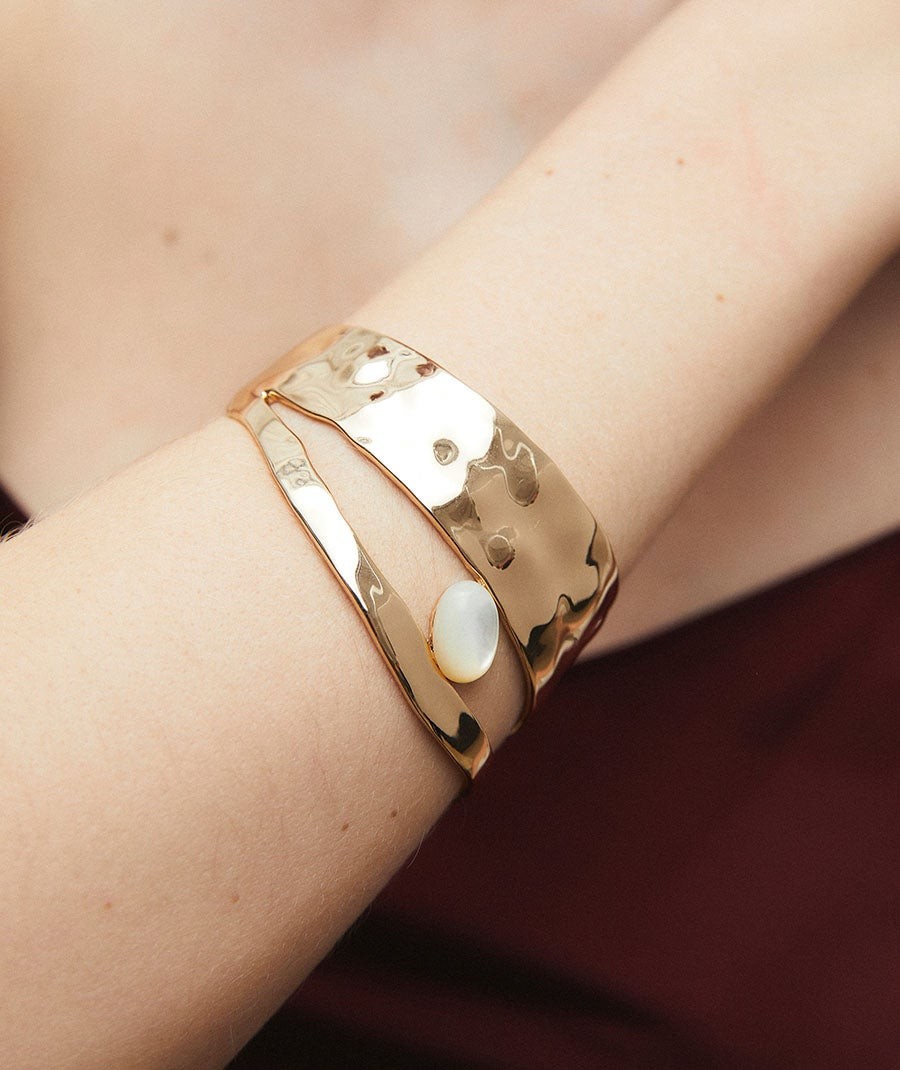 Bracelet irregular Reflexe with White Mother of Pearl