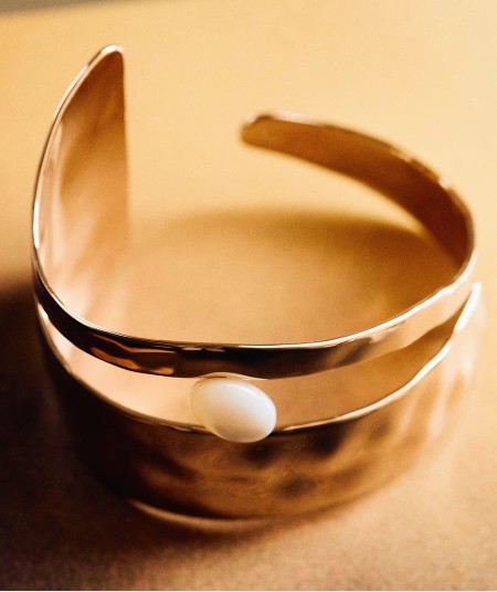 Bracelet irregular Reflexe with White Mother of Pearl