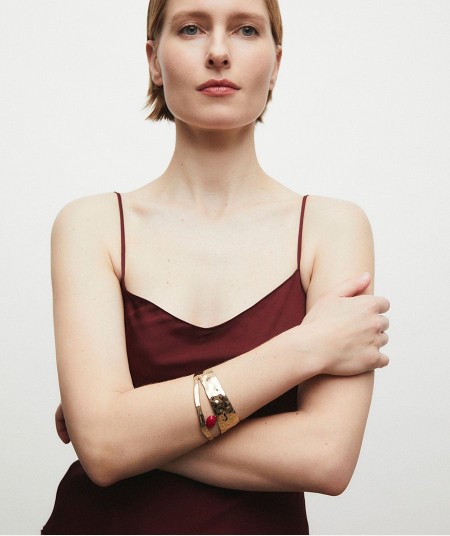Bracelet irregular Salada with Red Agate