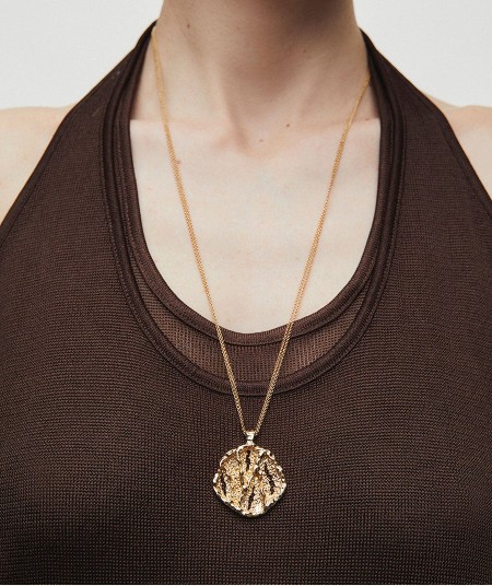 Pendant maxi textured circle Sal Organic