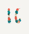 Earrings half hoop Illeta with multicolor natural stones