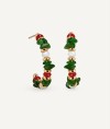 Earrings half hoop Salada multicolor natural stones