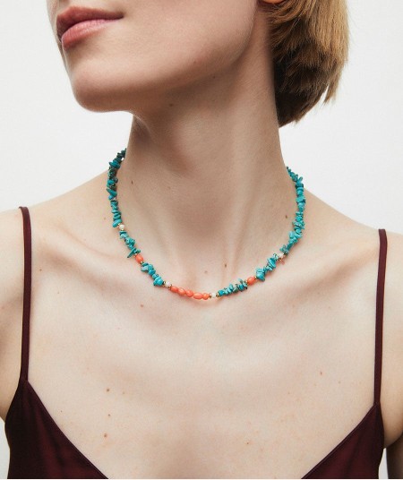 Necklace multicolor Illeta with mini combined natural stones