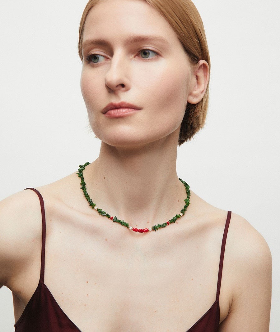 Necklace multicolor Salada with mini combined natural stones
