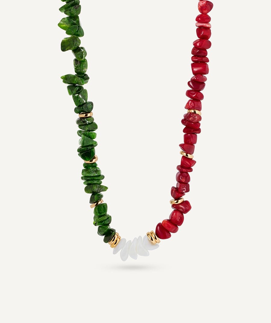 Collar con piedras naturales combinadas Salada multicolor