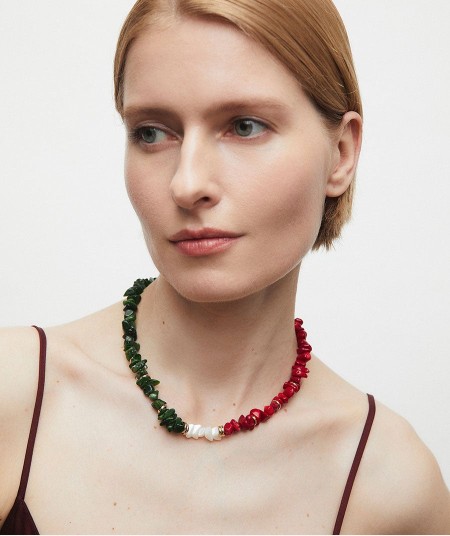 Collar con piedras naturales combinadas Salada multicolor