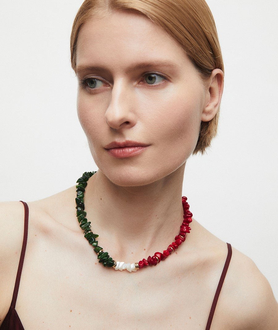 Collar con piedras naturales combinadas Salada multicolor