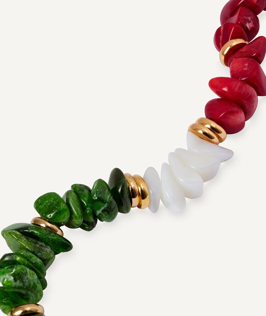 Necklace multicolor Salada with combined natural stones