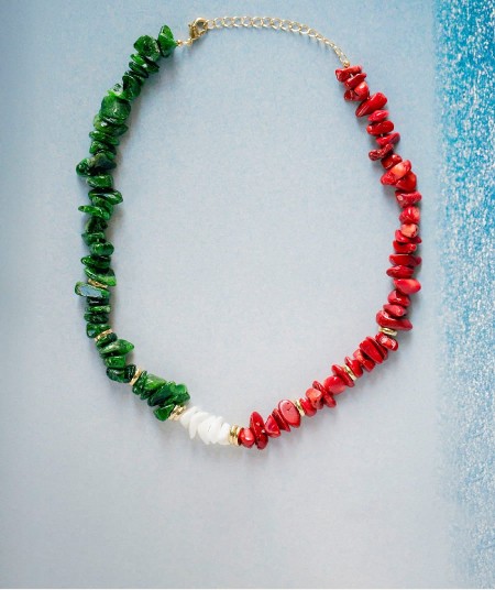 Necklace multicolor Salada with combined natural stones