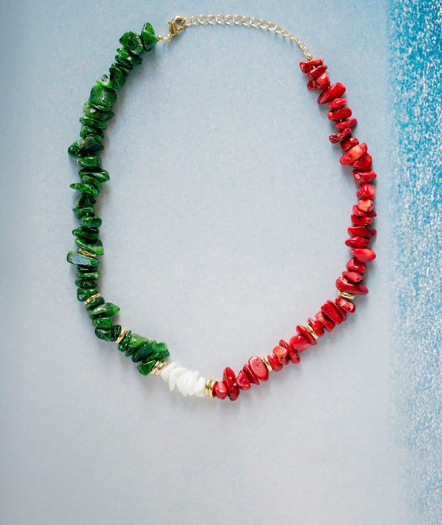 Necklace multicolor Salada with combined natural stones