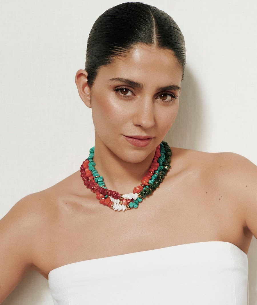 Necklace multicolor Illeta with combined natural stones