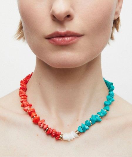 Necklace multicolor Illeta with combined natural stones