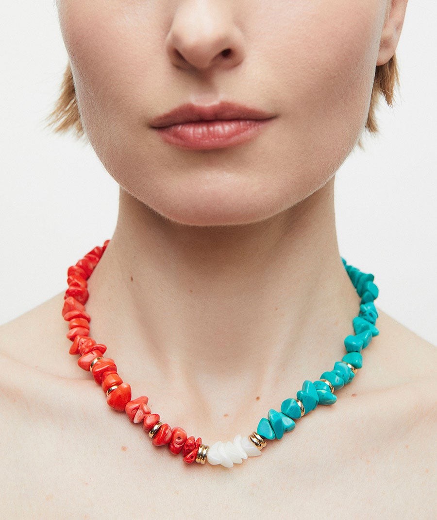 Collar con piedras naturales combinadas Illeta multicolor