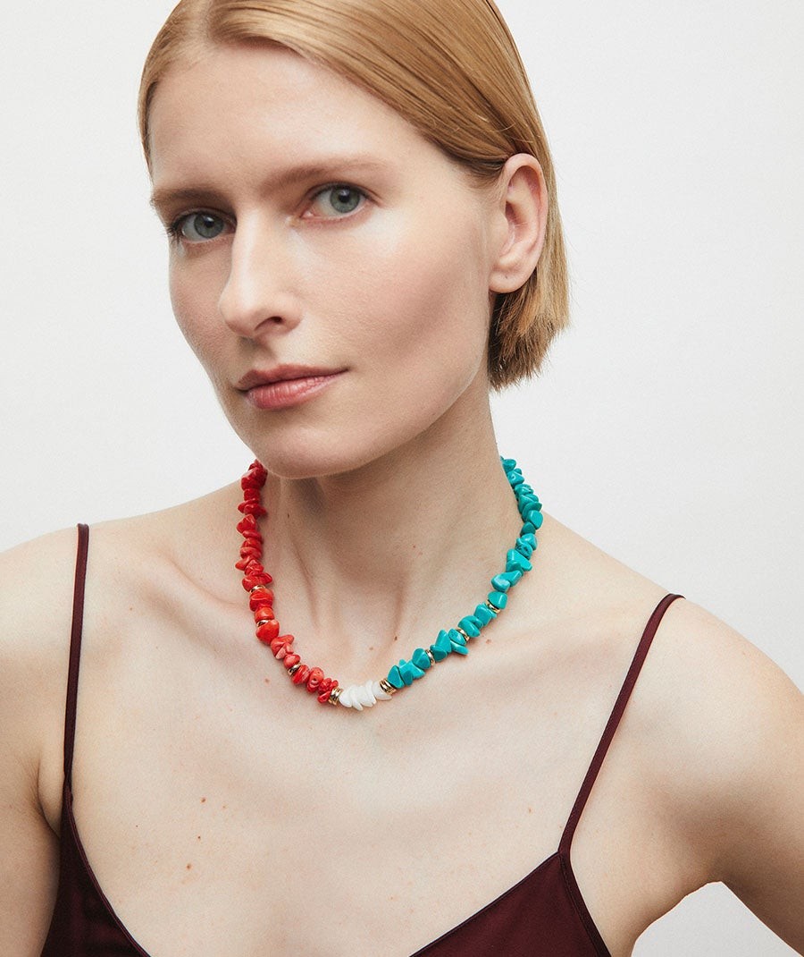 Necklace multicolor Illeta with combined natural stones