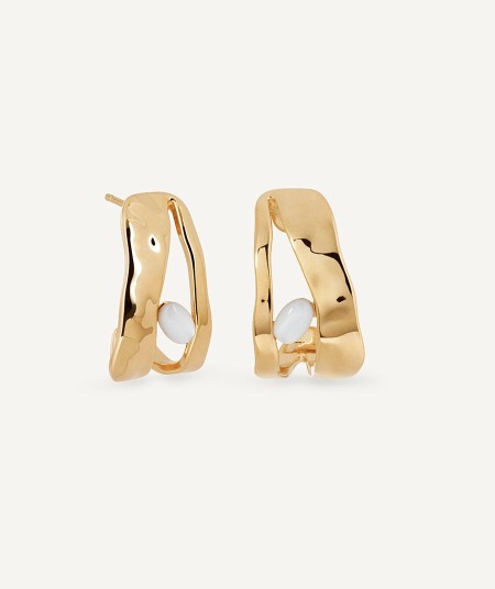 Earrings half hoop Reflexe with Mother of Pearl