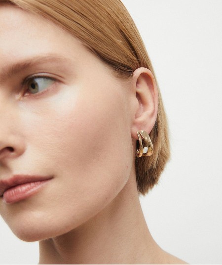 Earrings half hoop Reflexe with Mother of Pearl