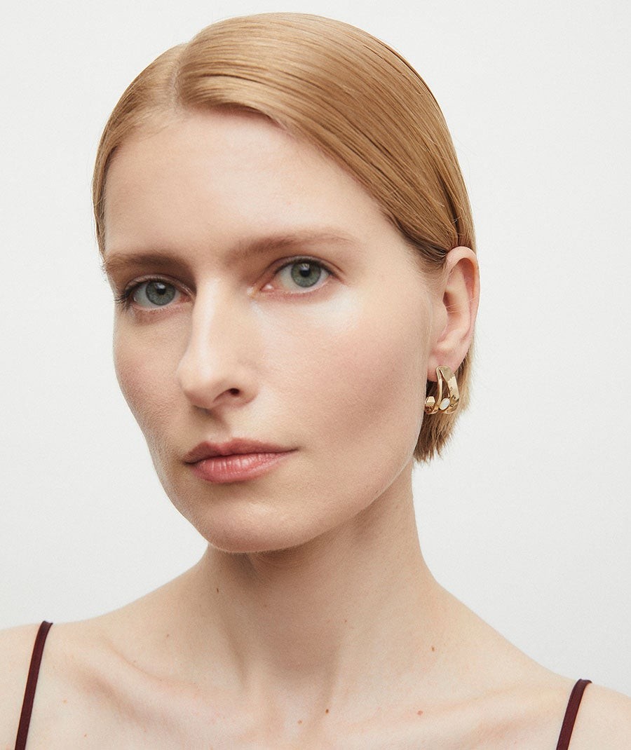 Earrings half hoop Reflexe with Mother of Pearl